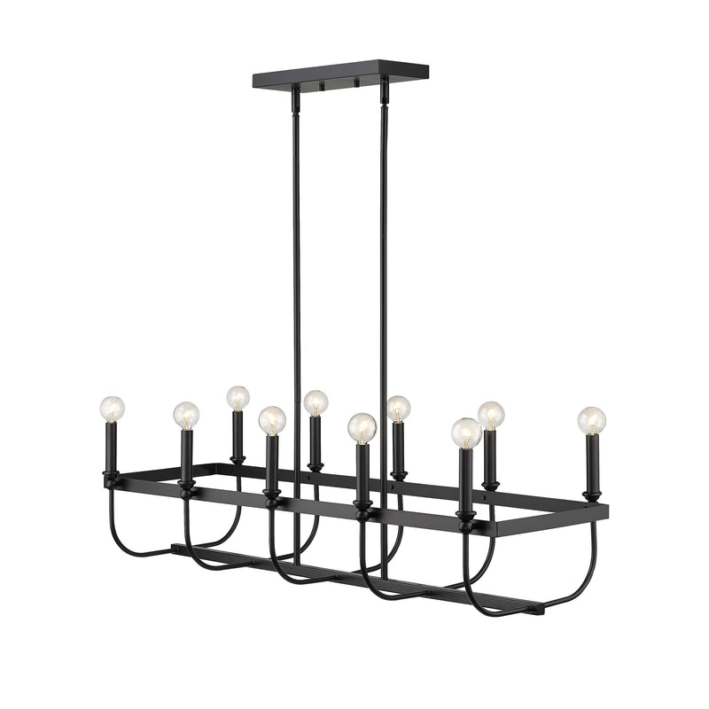 Beckett 10-Light Matte Black Island Pendant - Lighting