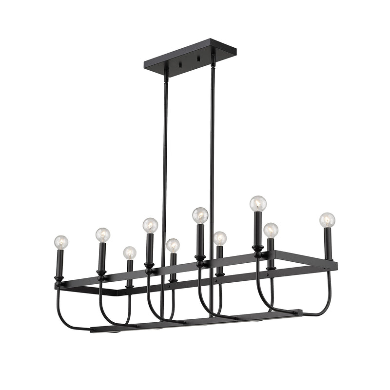 Beckett 10-Light Matte Black Island Pendant - Lighting