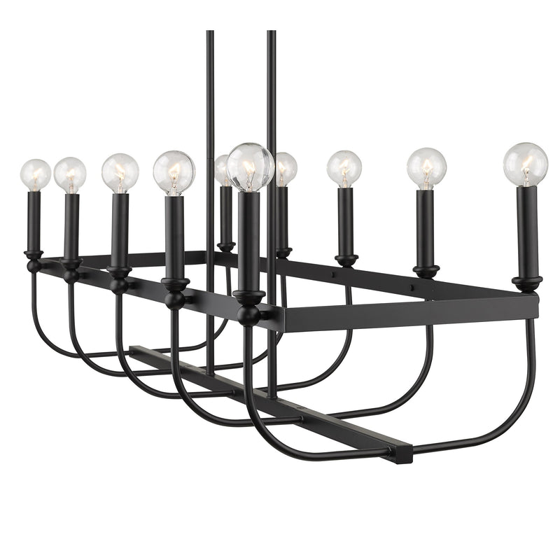 Beckett 10-Light Matte Black Island Pendant - Lighting