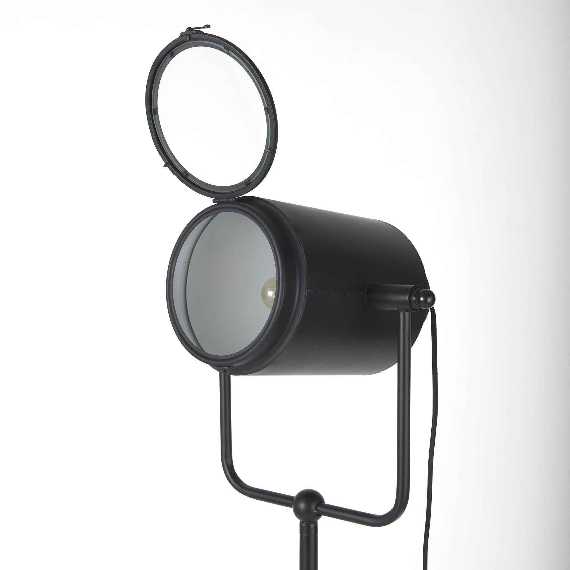 61" Black LED Floor Lamp With Black Metal Shade