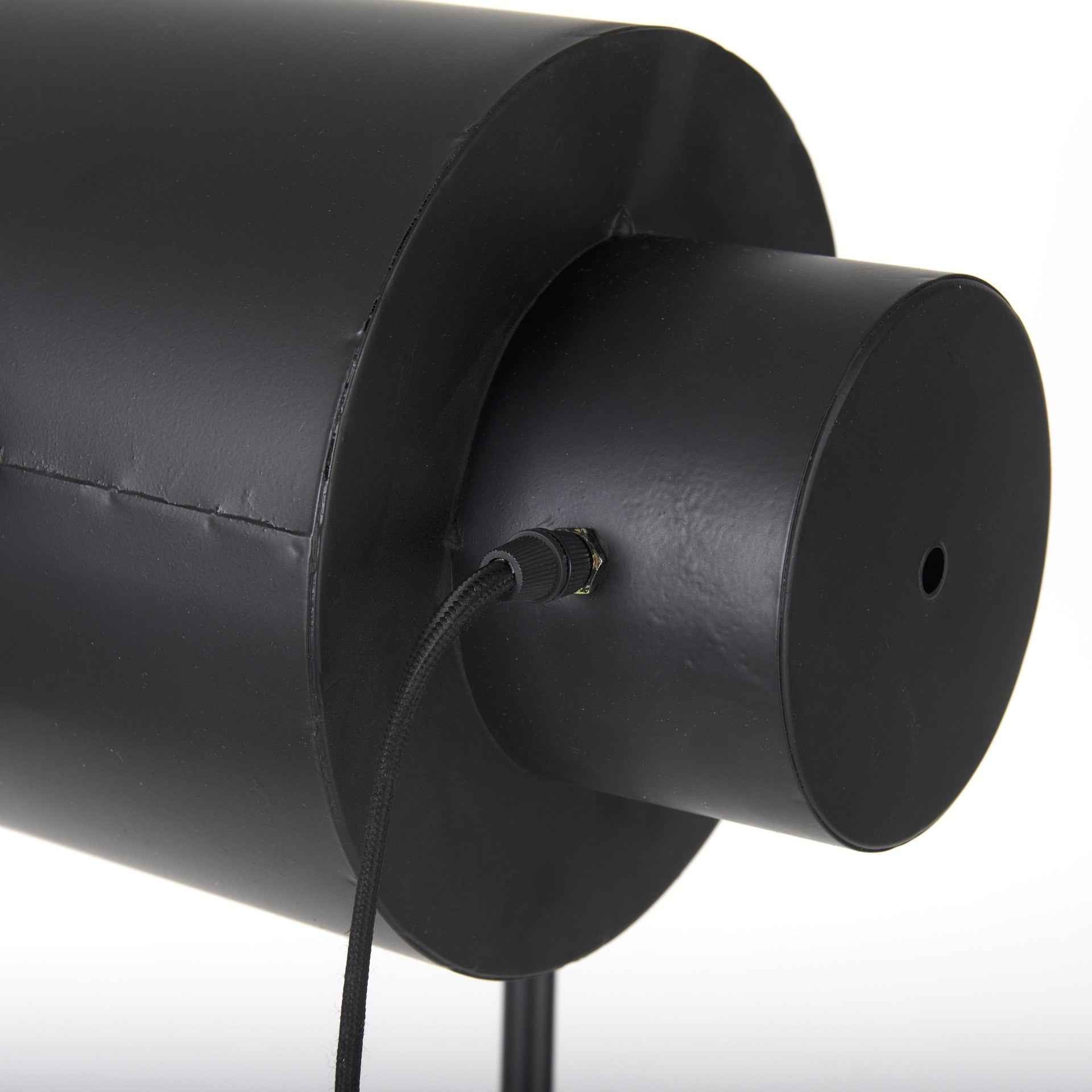 61" Black LED Floor Lamp With Black Metal Shade