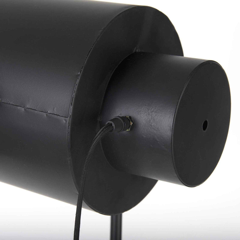 61" Black LED Floor Lamp With Black Metal Shade