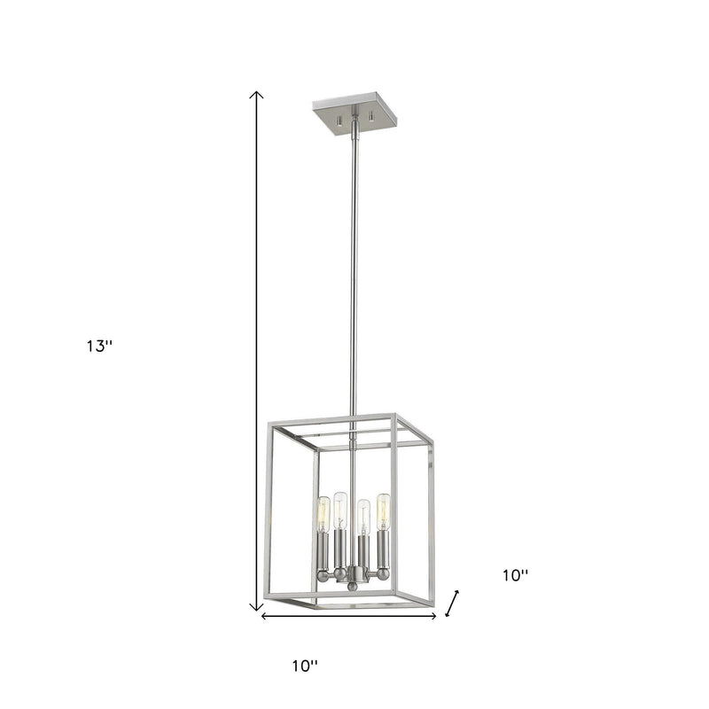 Silver Metal Four Light Dimmable Ceiling Light - Lighting