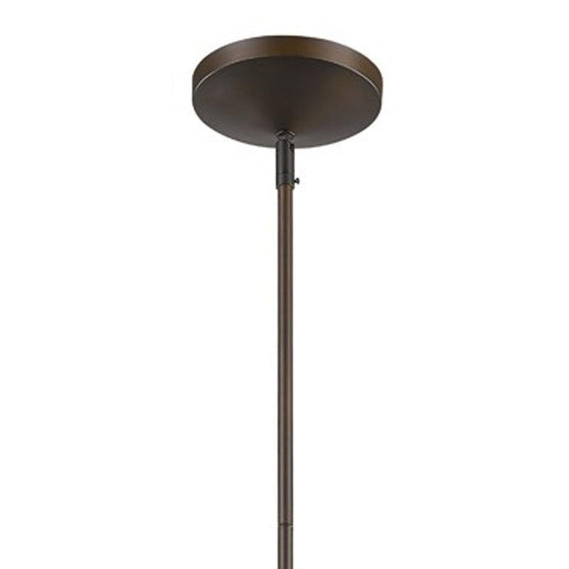 Greta 1-Light Oil-Rubbed Bronze Pendant With Gloss White Interior And Etched Glass Shade - Lighting