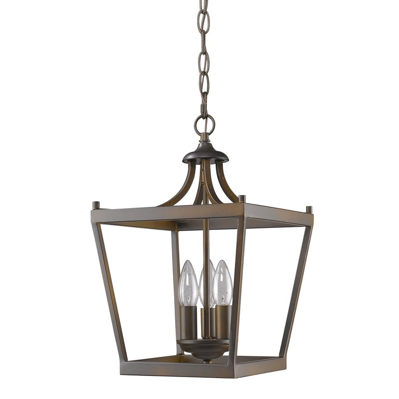 Vintage Brown Metal Tapered Hanging Light - Lighting