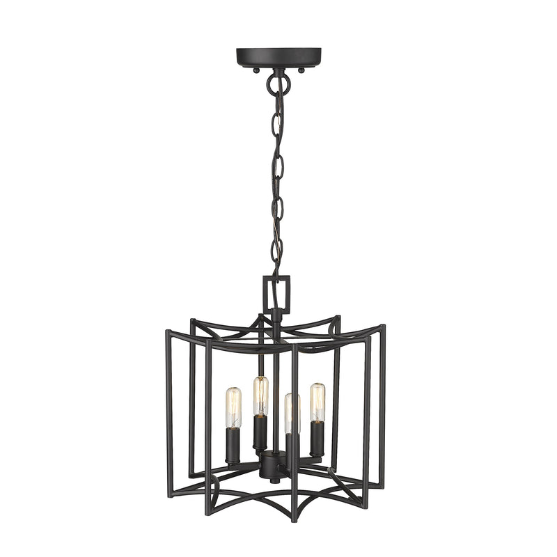 Rhian 4-Light Matte Black Pendant - Lighting