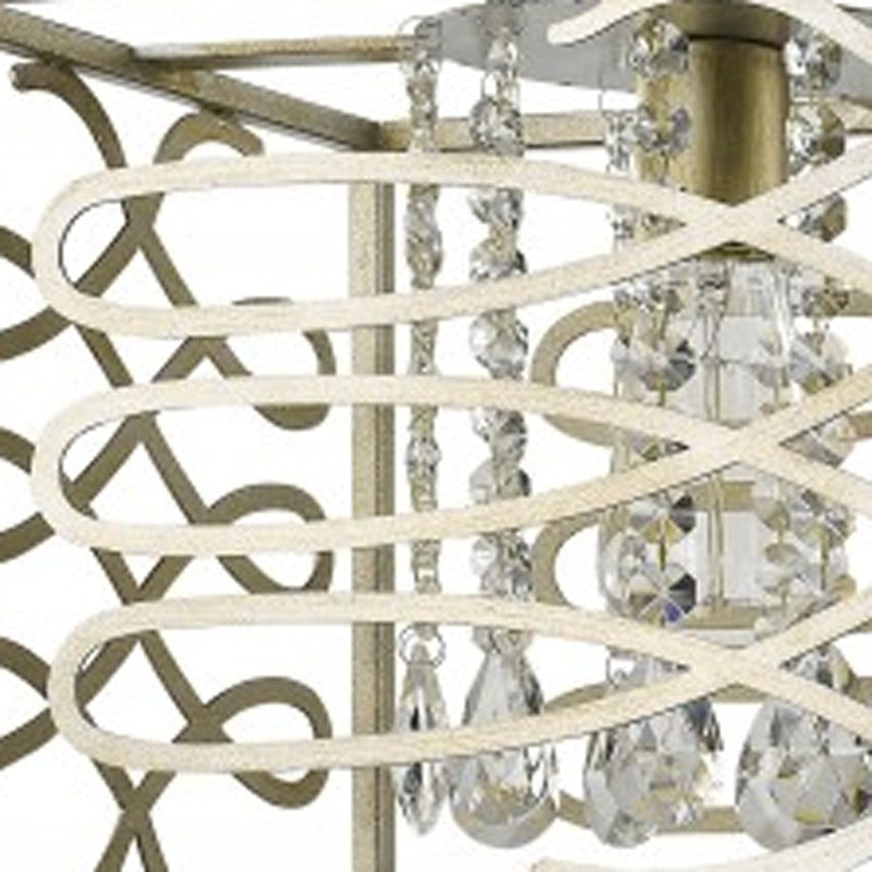 Brax 2-Light Washed Gold Island Pendant With Crystal Accents - Lighting