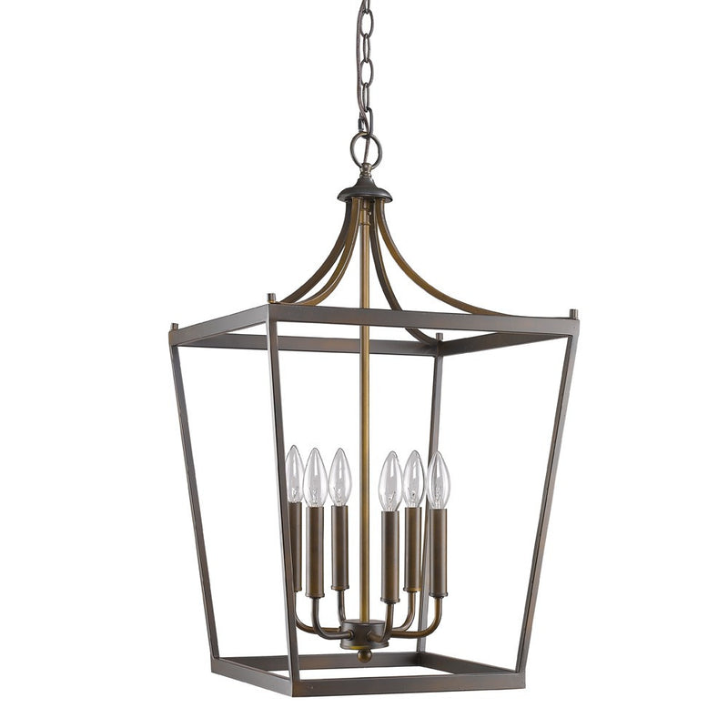 Brown Metal Six Light Dimmable Ceiling Light - Lighting