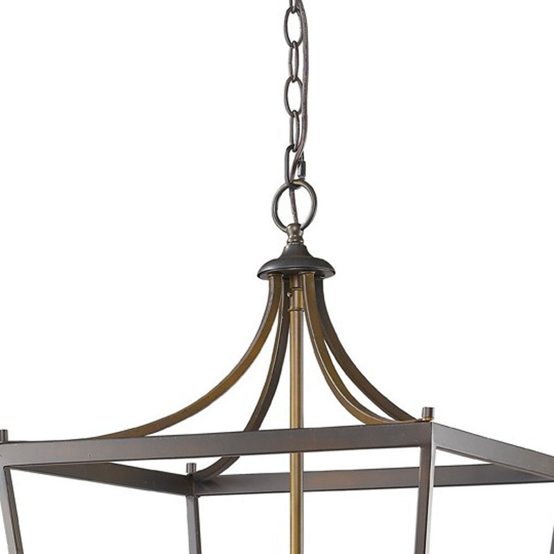 Brown Metal Six Light Dimmable Ceiling Light - Lighting
