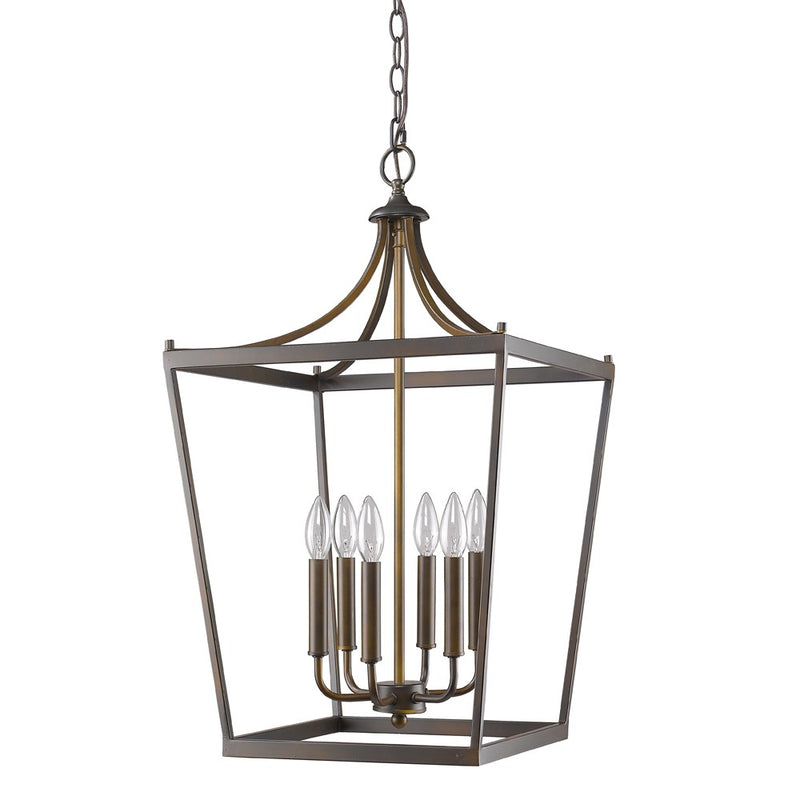Brown Metal Six Light Dimmable Ceiling Light - Lighting