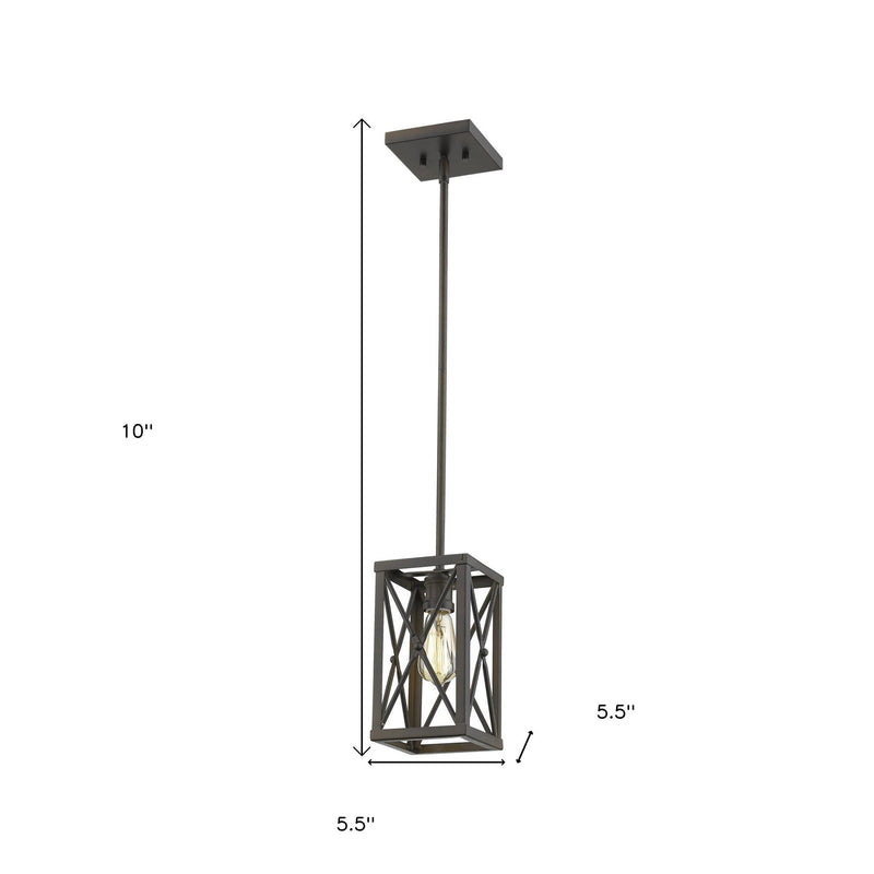 Bronze Metal Geometric Mini Pendant Hanging Light - Lighting