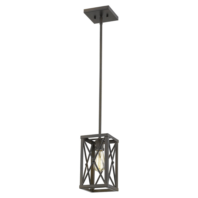 Bronze Metal Geometric Mini Pendant Hanging Light - Lighting