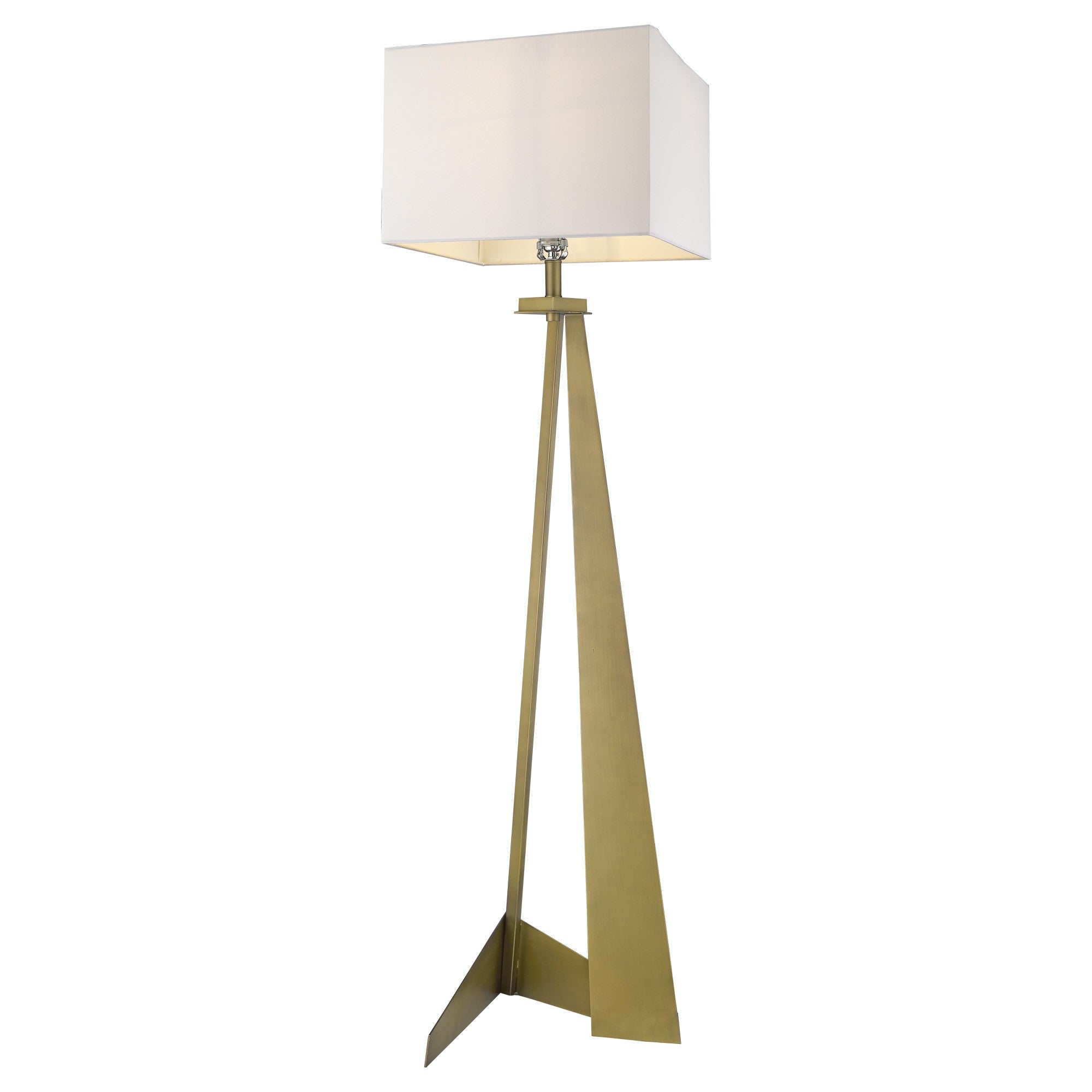 60" Floor Lamp With White Fabric Novelty Shade - Lighting