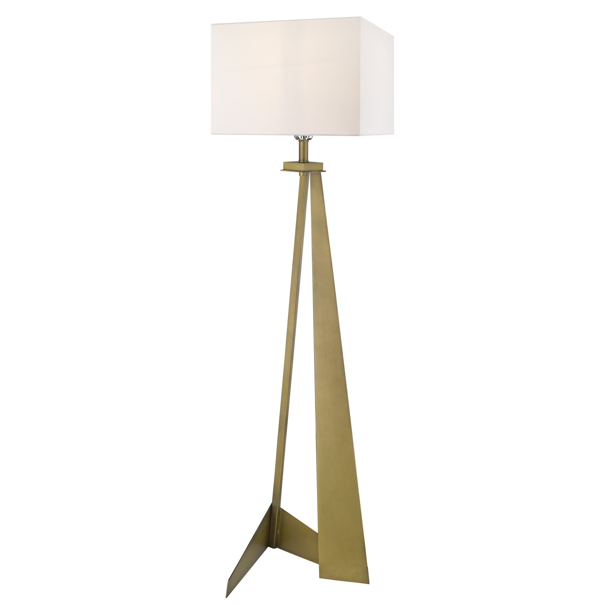60" Floor Lamp With White Fabric Novelty Shade - Lighting
