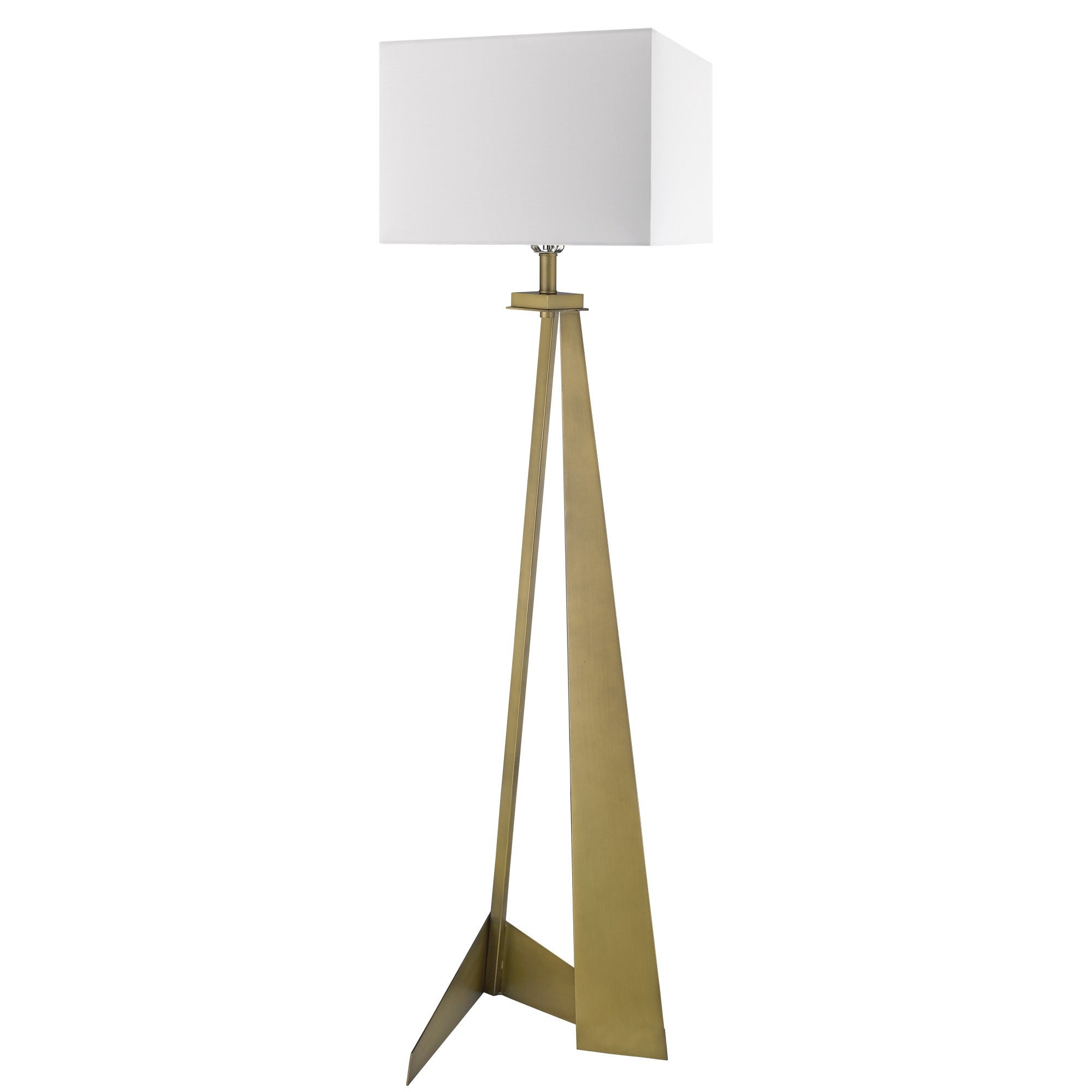 60" Floor Lamp With White Fabric Novelty Shade - Lighting