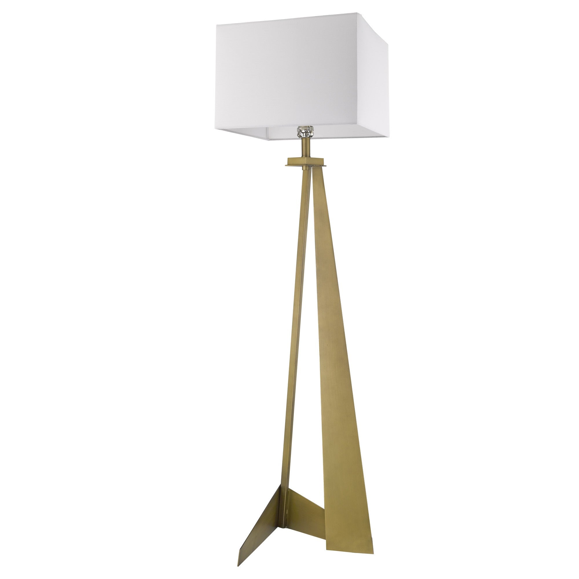 60" Floor Lamp With White Fabric Novelty Shade - Lighting