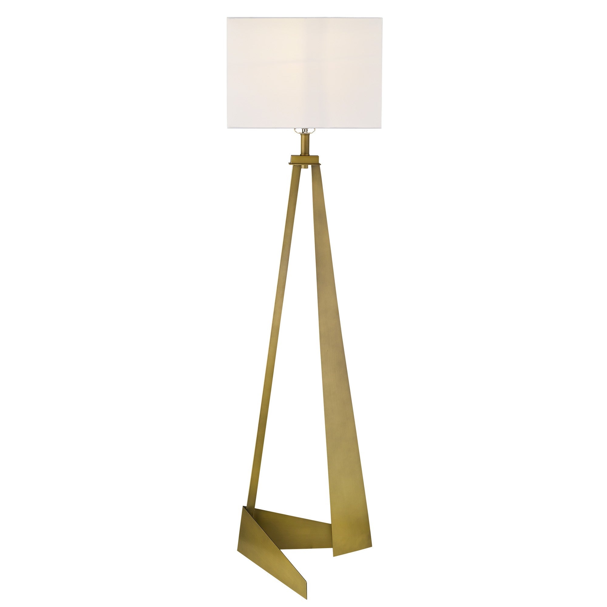 60" Floor Lamp With White Fabric Novelty Shade - Lighting