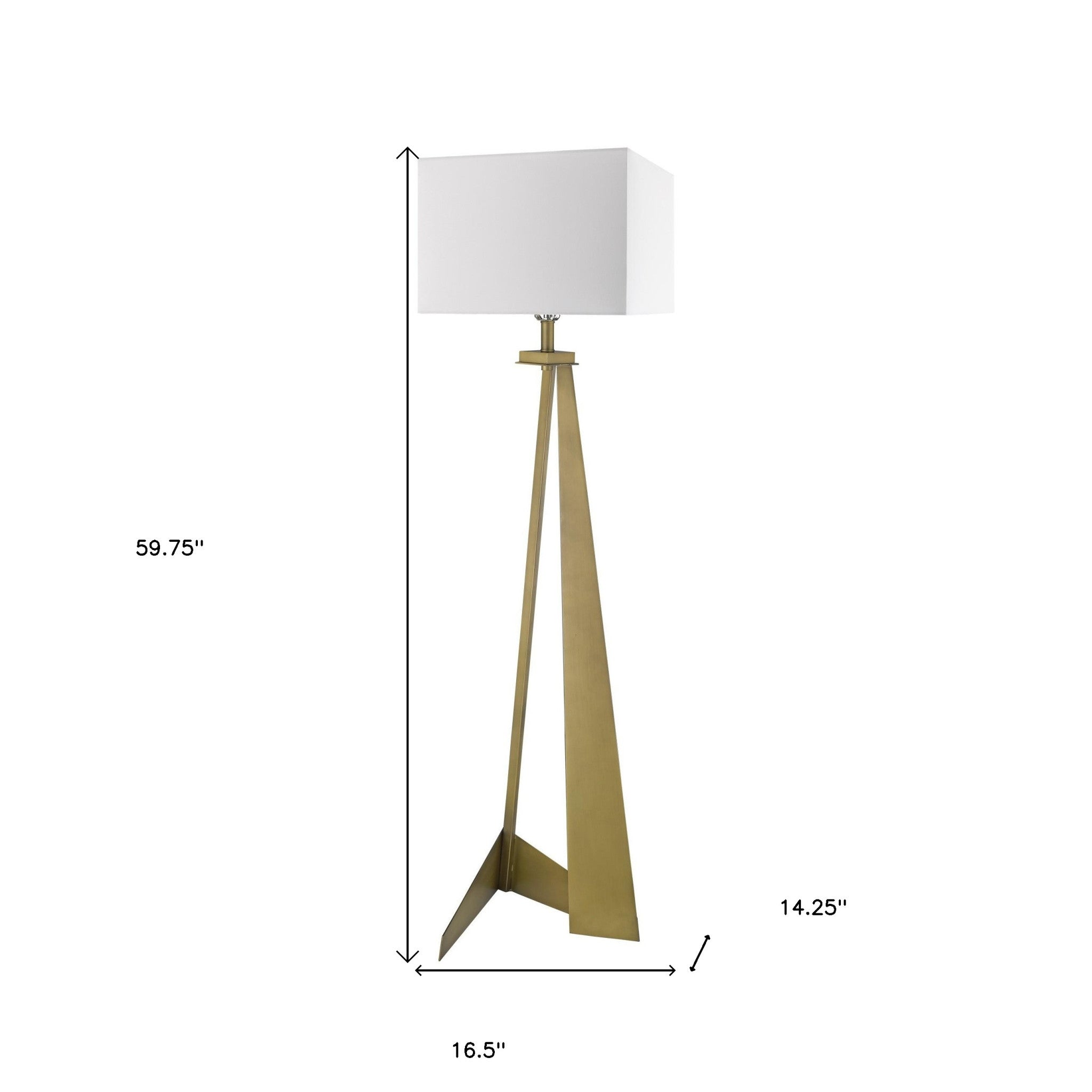 60" Floor Lamp With White Fabric Novelty Shade - Lighting