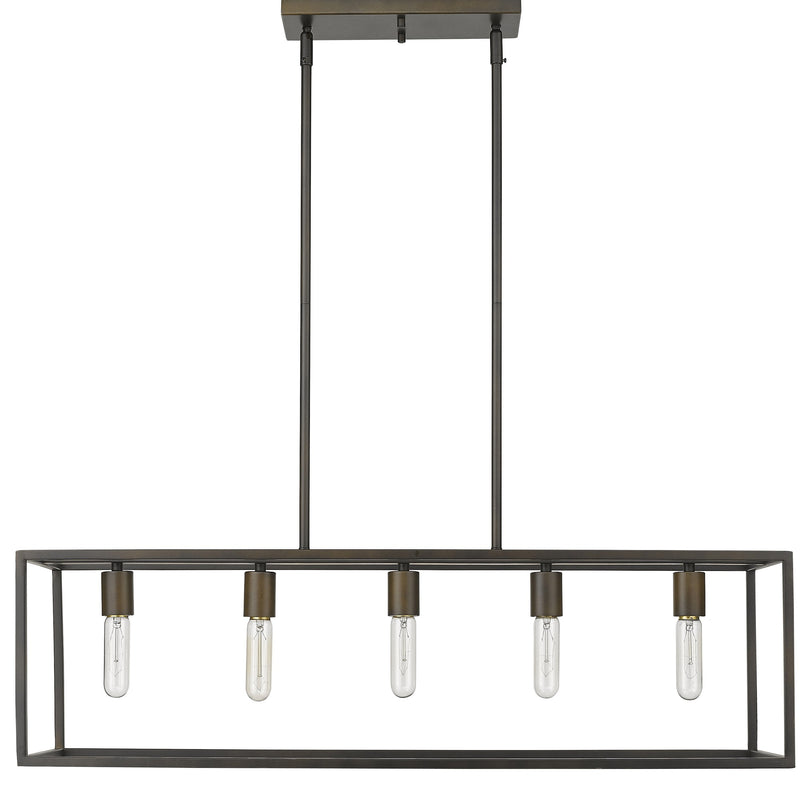 Black Metal Five Light Dimmable Ceiling Light - Lighting