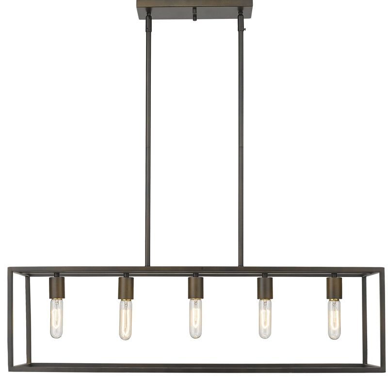 Black Metal Five Light Dimmable Ceiling Light - Lighting
