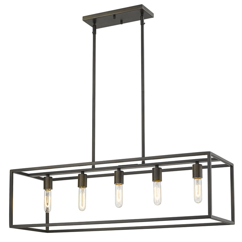 Black Metal Five Light Dimmable Ceiling Light - Lighting