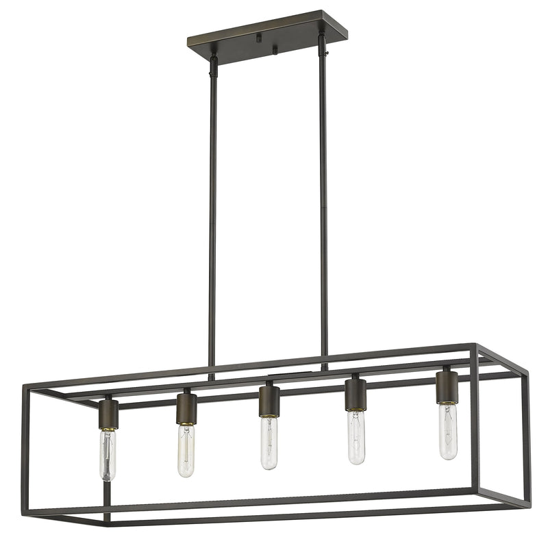 Black Metal Five Light Dimmable Ceiling Light - Lighting