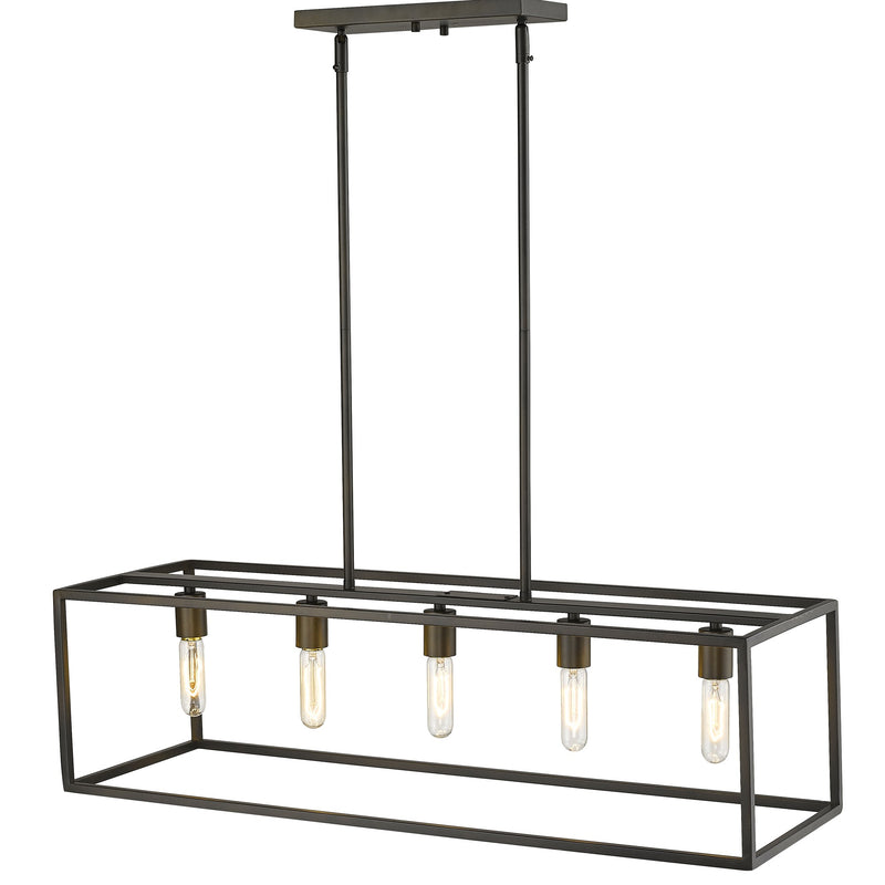 Black Metal Five Light Dimmable Ceiling Light - Lighting