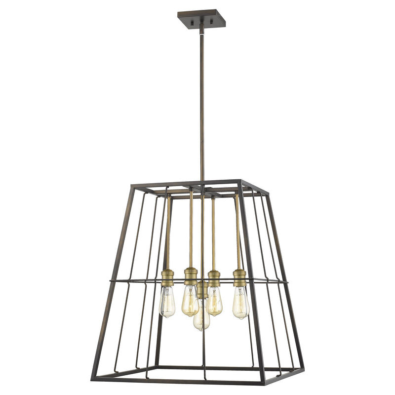 Bronze Metal Five Light Dimmable Ceiling Light - Lighting