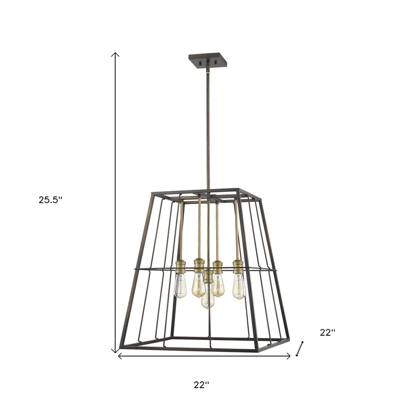 Bronze Metal Five Light Dimmable Ceiling Light - Lighting