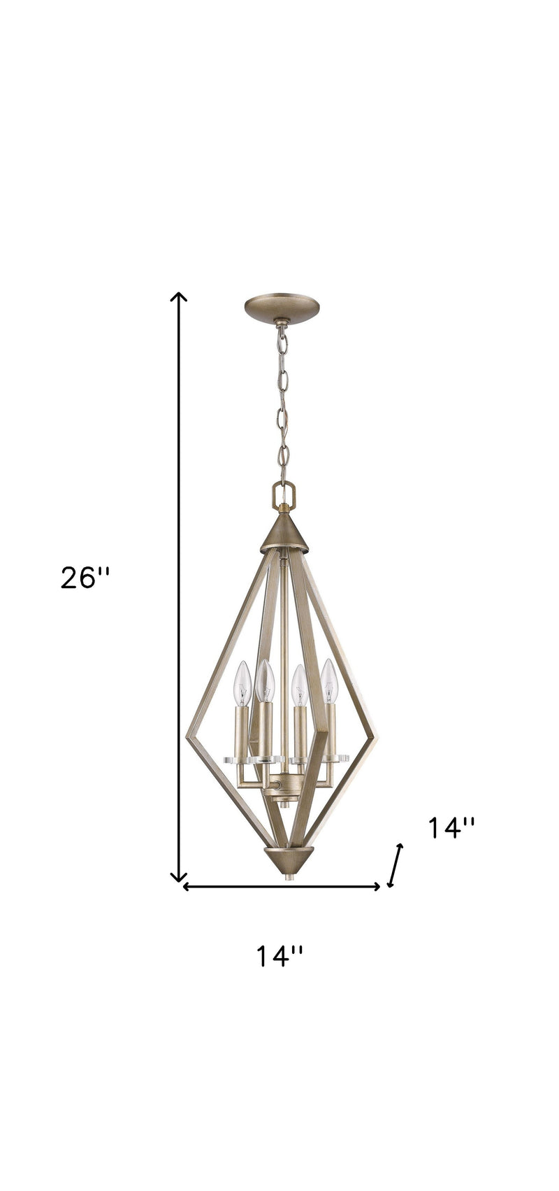 Gold Crystal Four Light Dimmable Ceiling Light - Lighting