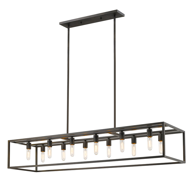 Black Metal Twelve Light Dimmable Ceiling Light - Lighting