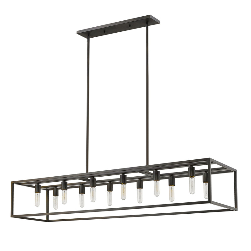 Black Metal Twelve Light Dimmable Ceiling Light - Lighting