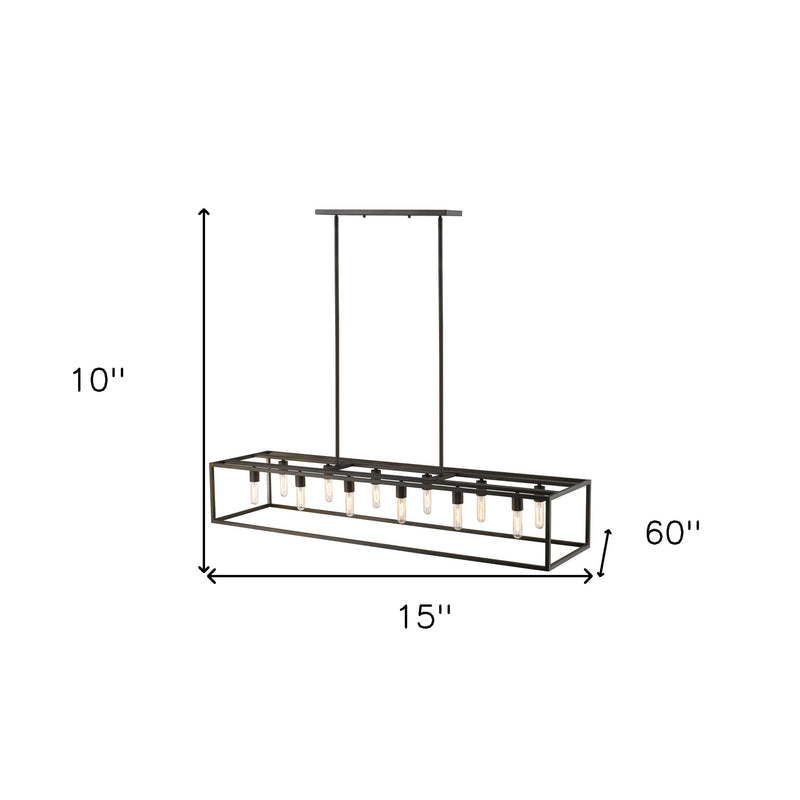 Black Metal Twelve Light Dimmable Ceiling Light - Lighting