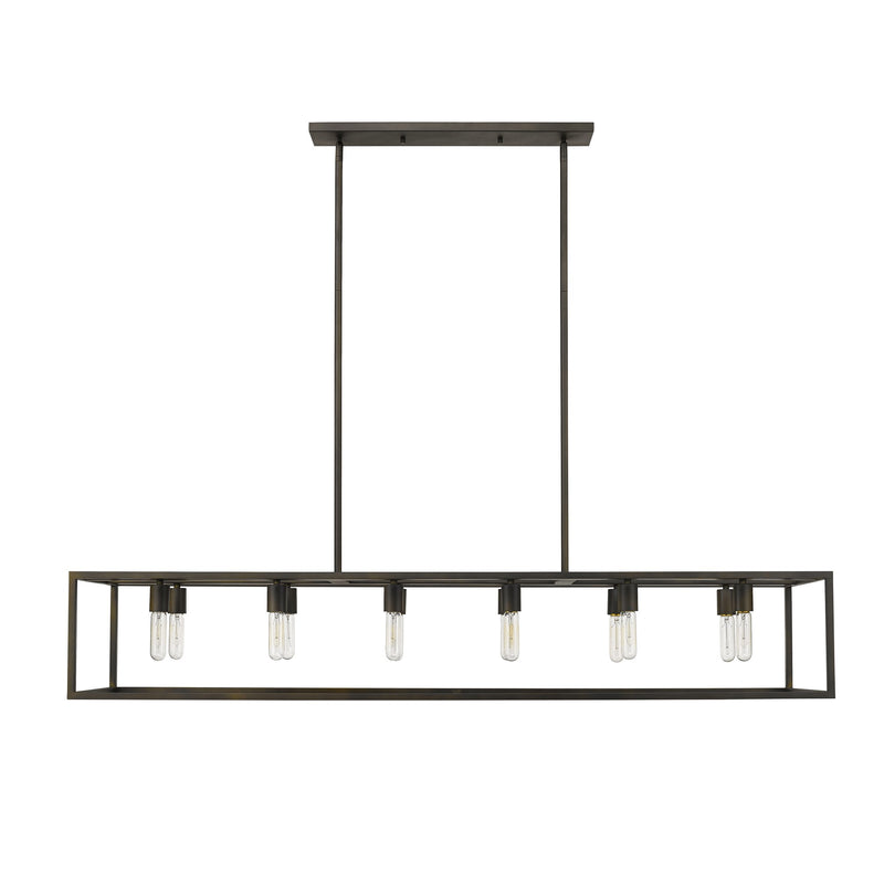 Black Metal Twelve Light Dimmable Ceiling Light - Lighting