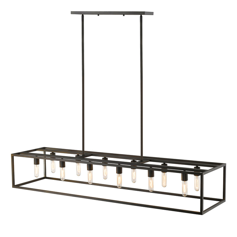 Black Metal Twelve Light Dimmable Ceiling Light - Lighting