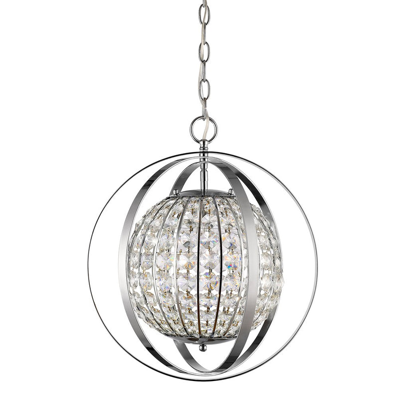 Silver Crystal Dimmable Ceiling Light With Silver Shades - Lighting