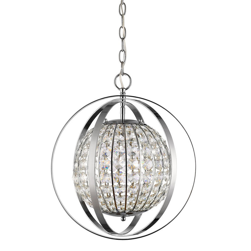 Silver Crystal Dimmable Ceiling Light With Silver Shades - Lighting