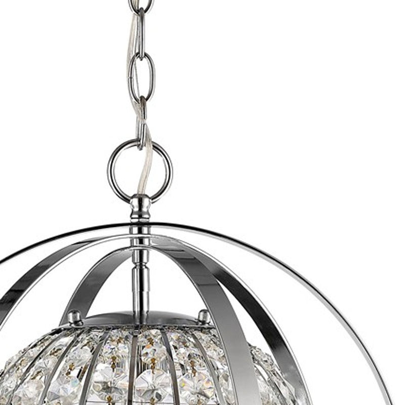 Silver Crystal Dimmable Ceiling Light With Silver Shades - Lighting