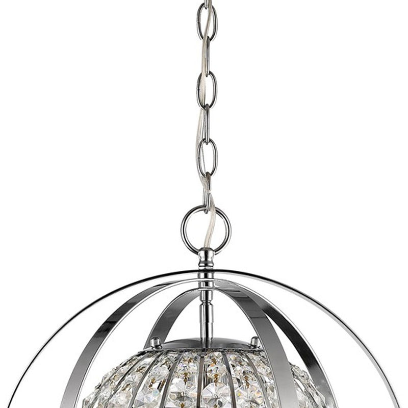 Silver Crystal Dimmable Ceiling Light With Silver Shades - Lighting