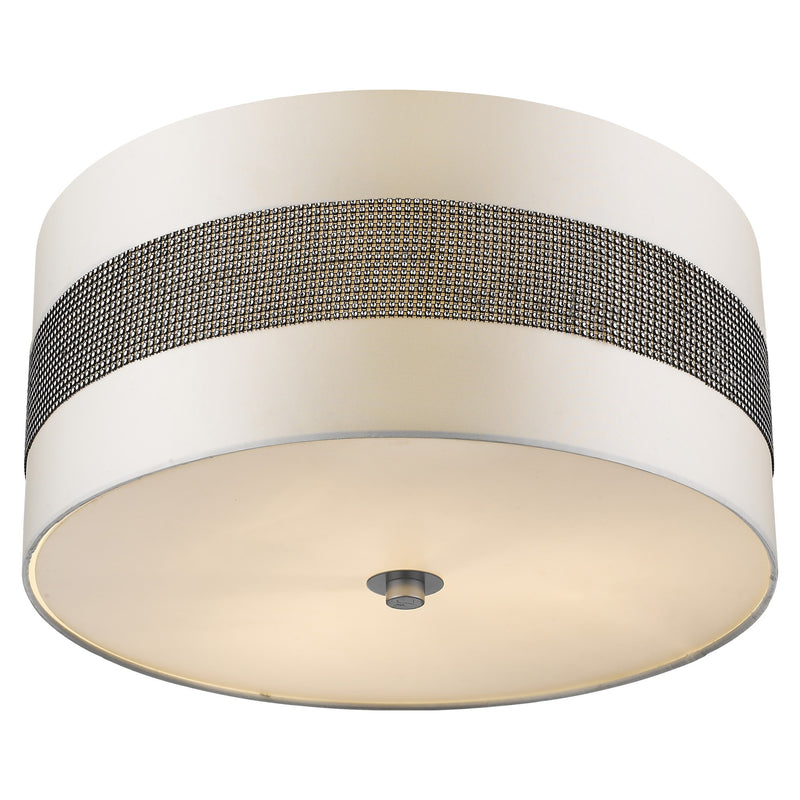 Harmony 3-Light Metallic Silver Pendant With Crystal Studded Platinum Sheen Shade - Lighting