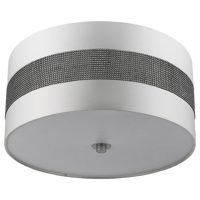 Harmony 3-Light Metallic Silver Pendant With Crystal Studded Platinum Sheen Shade - Lighting