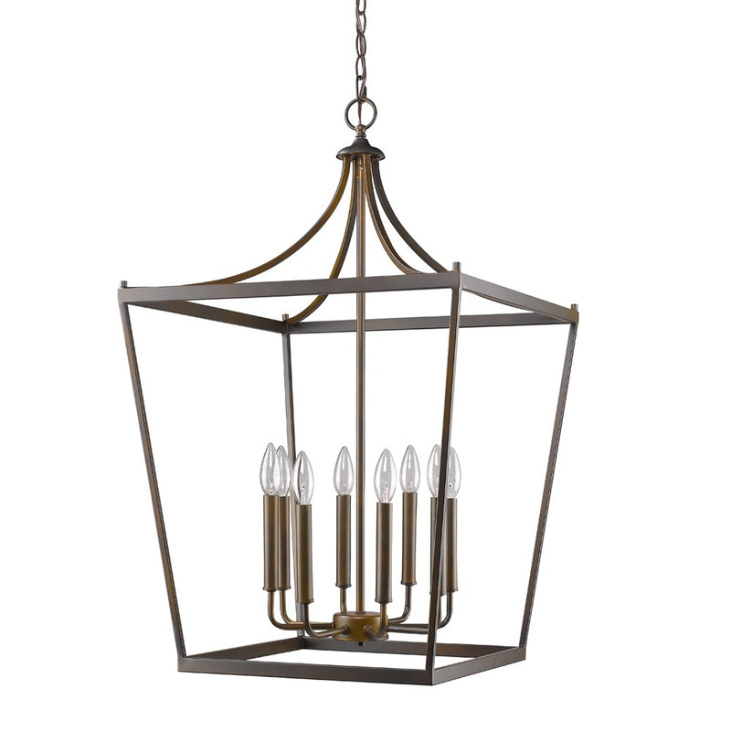 Bronze Metal Eight Light Dimmable Ceiling Light - Lighting