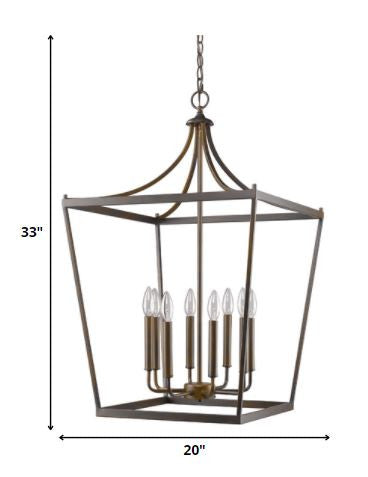 Bronze Metal Eight Light Dimmable Ceiling Light - Lighting