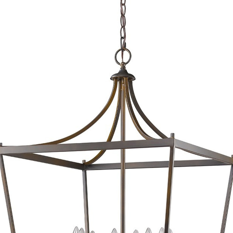 Bronze Metal Eight Light Dimmable Ceiling Light - Lighting