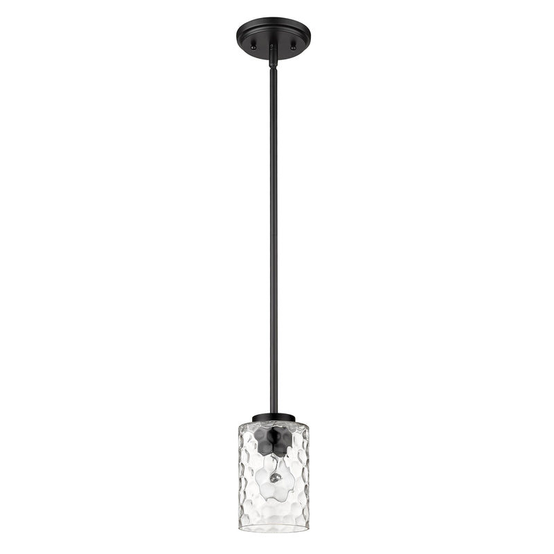 Black Metal and Glass Mini Pendant Hanging Light - Lighting