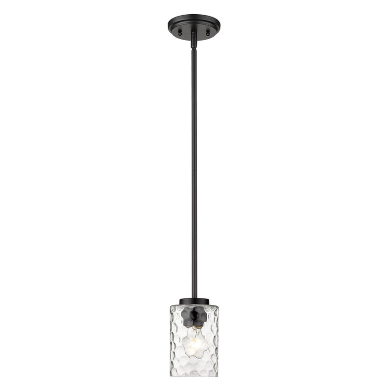 Black Metal and Glass Mini Pendant Hanging Light - Lighting