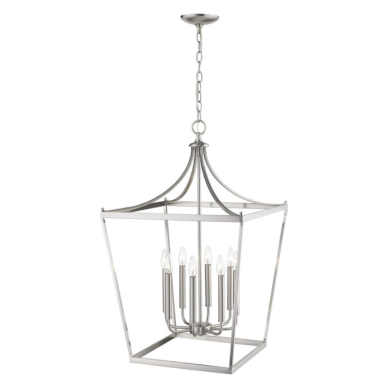 Silver Metal Eight Light Dimmable Ceiling Light - Lighting