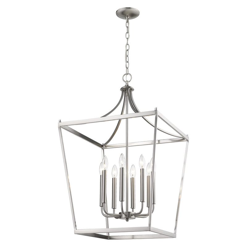 Silver Metal Eight Light Dimmable Ceiling Light - Lighting