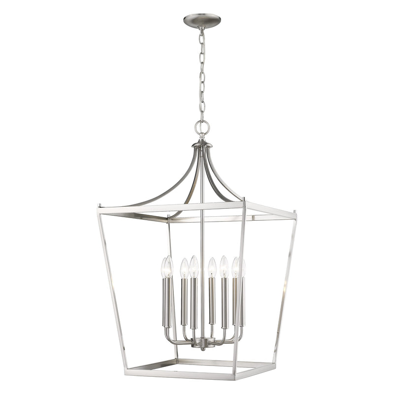 Silver Metal Eight Light Dimmable Ceiling Light - Lighting