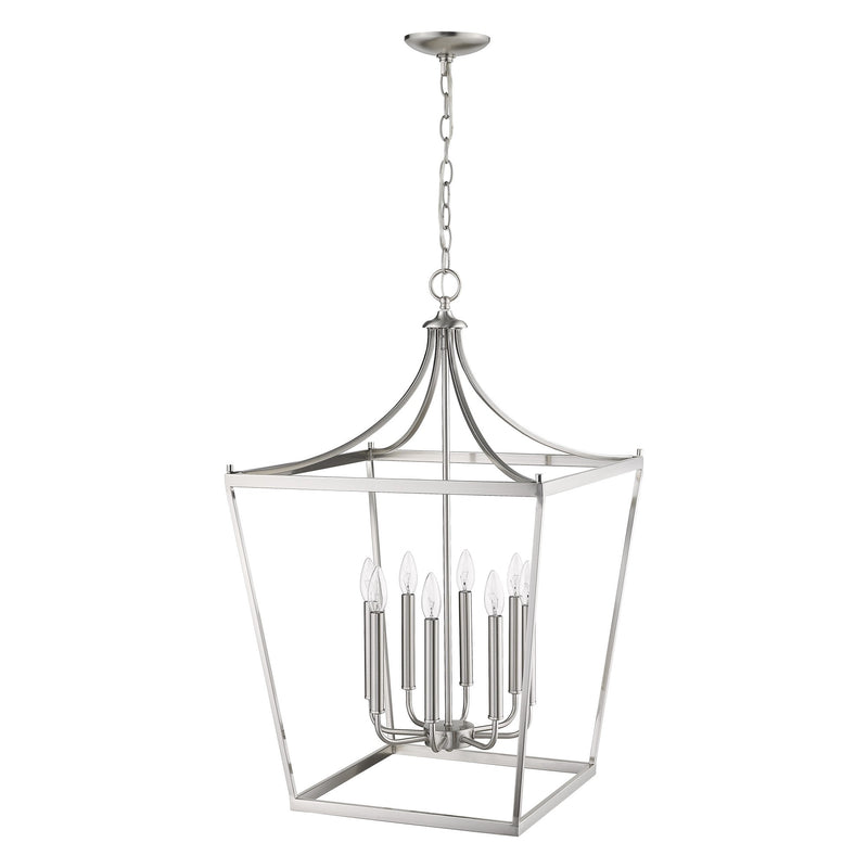 Silver Metal Eight Light Dimmable Ceiling Light - Lighting